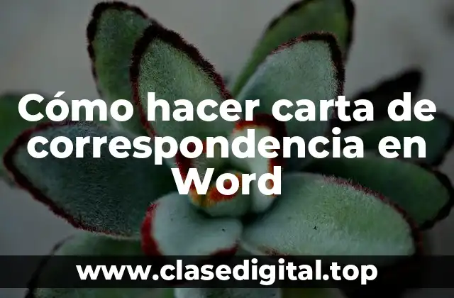 Cómo hacer carta de correspondencia en Word