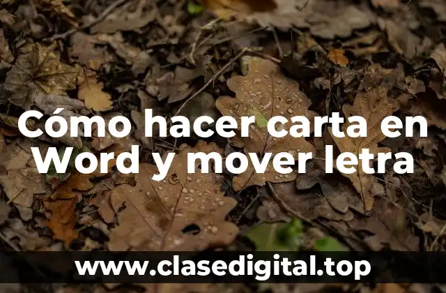 ¿Qué es una carta en Word y cómo se utiliza?
