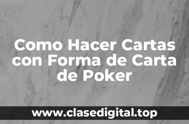 Cartas con Forma de Carta de Poker