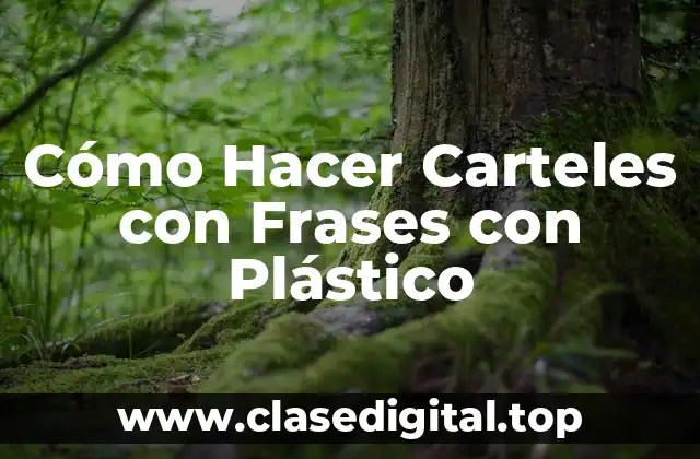 Cómo Hacer Carteles con Frases con Plástico