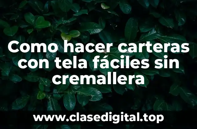 Como hacer carteras con tela fáciles sin cremallera