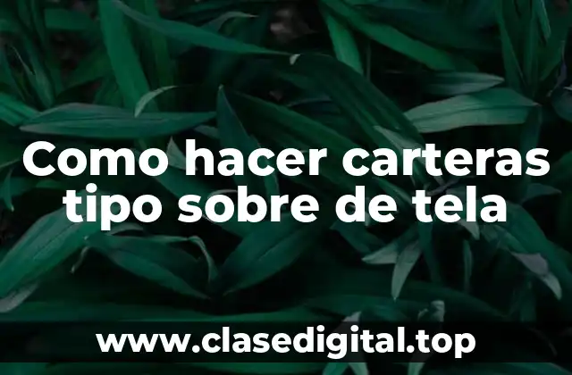 Como hacer carteras tipo sobre de tela