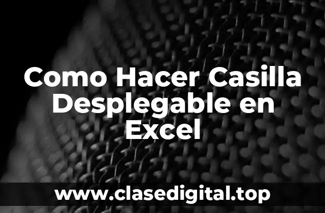 Como Hacer Casilla Desplegable en Excel