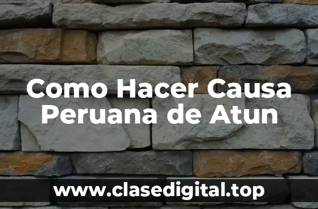 Como Hacer Causa Peruana de Atun