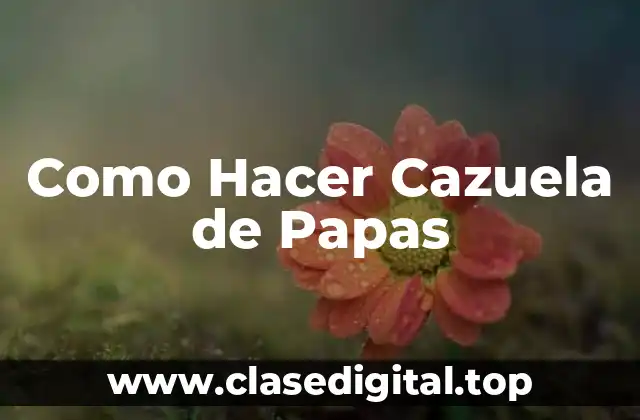 Como Hacer Cazuela de Papas