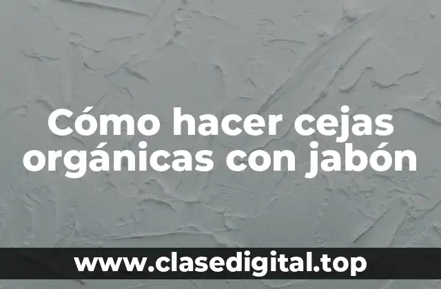 Cómo hacer cejas orgánicas con jabón