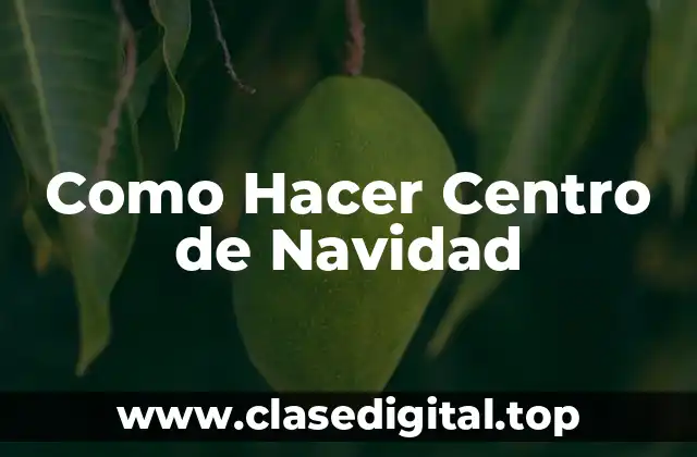 Como Hacer Centro de Navidad