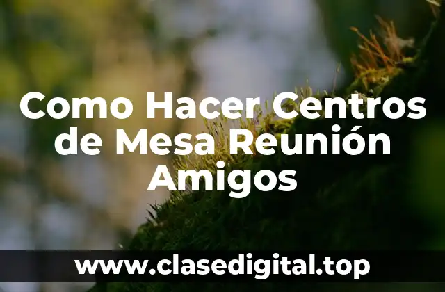 Como Hacer Centros de Mesa Reunión Amigos