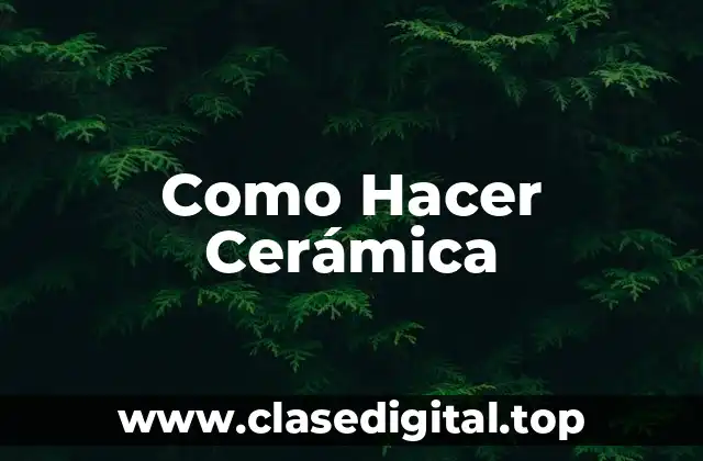 Como Hacer Cerámica