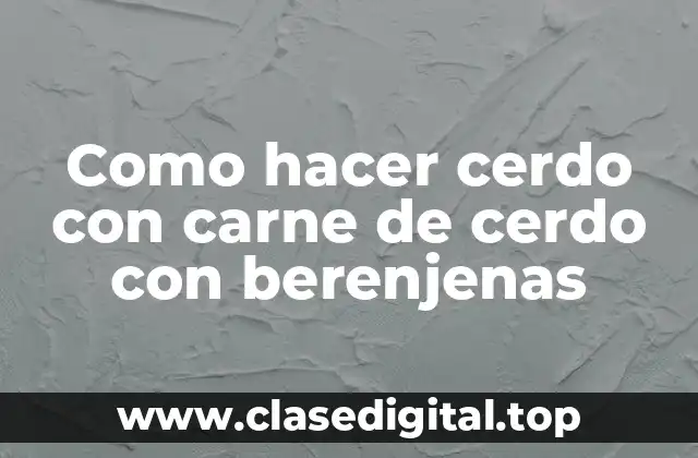 Como hacer cerdo con carne de cerdo con berenjenas