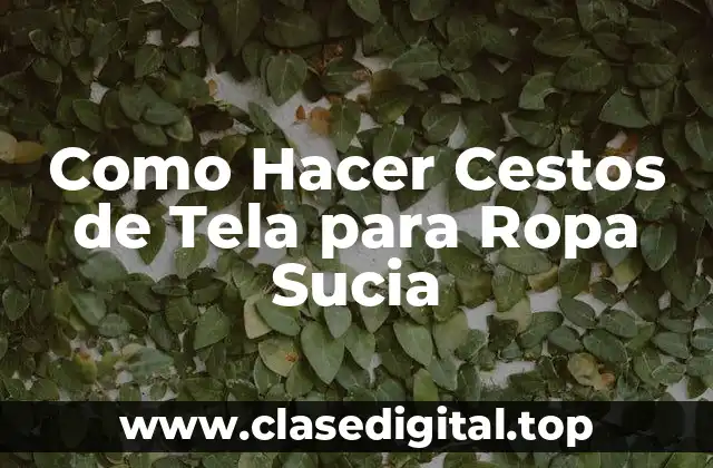 Como Hacer Cestos de Tela para Ropa Sucia