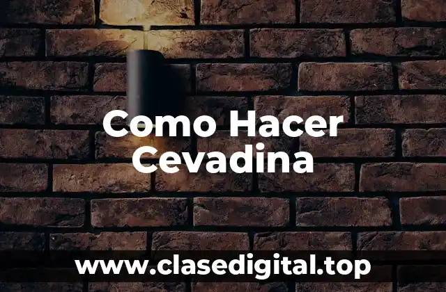 Como Hacer Cevadina