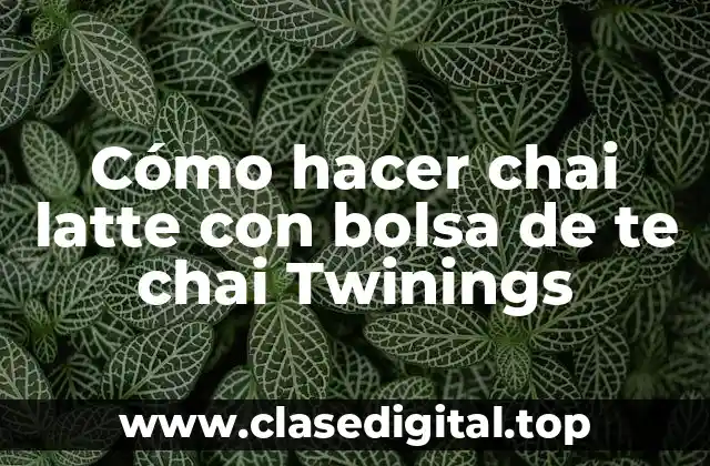 Cómo hacer chai latte con bolsa de te chai Twinings