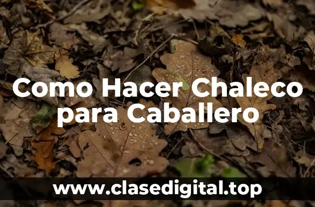 Como Hacer Chaleco para Caballero