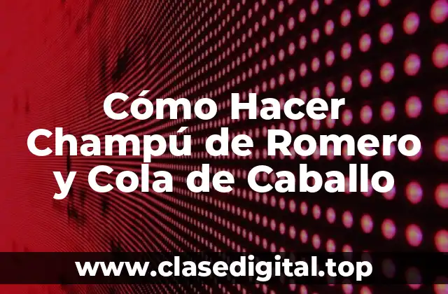 Cómo Hacer Champú de Romero y Cola de Caballo