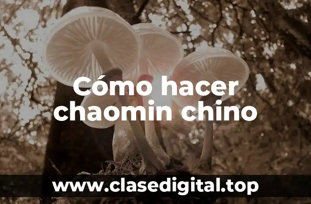 Cómo hacer chaomin chino