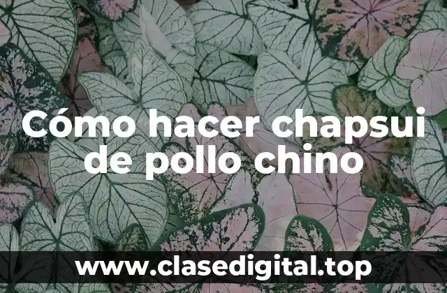 Chapsui de pollo chino: qué es y para qué sirve