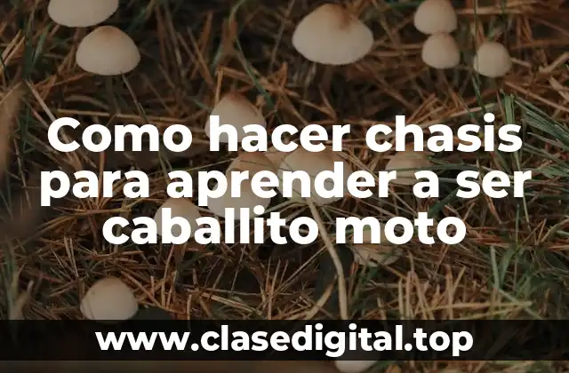 Como hacer chasis para aprender a ser caballito moto
