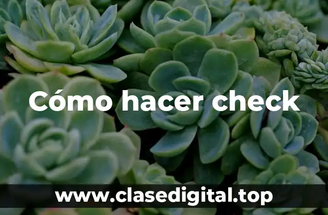 Cómo hacer check
