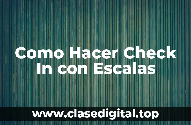 Como Hacer Check In con Escalas