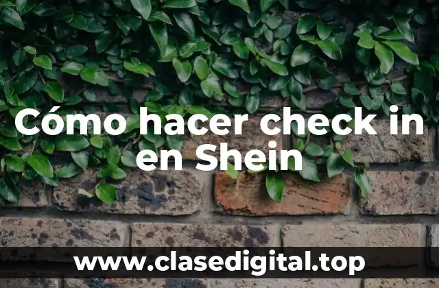 Cómo hacer check in en Shein