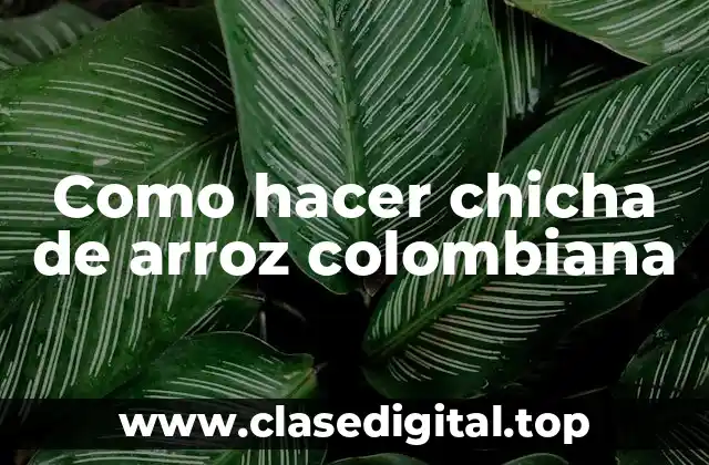 Como hacer chicha de arroz colombiana
