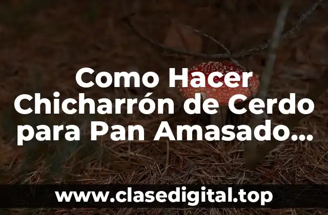 Como Hacer Chicharrón de Cerdo para Pan Amasado en Chile