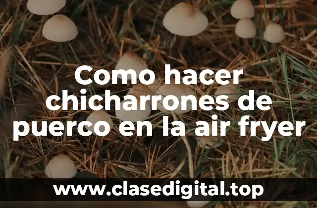 Como hacer chicharrones de puerco en la air fryer