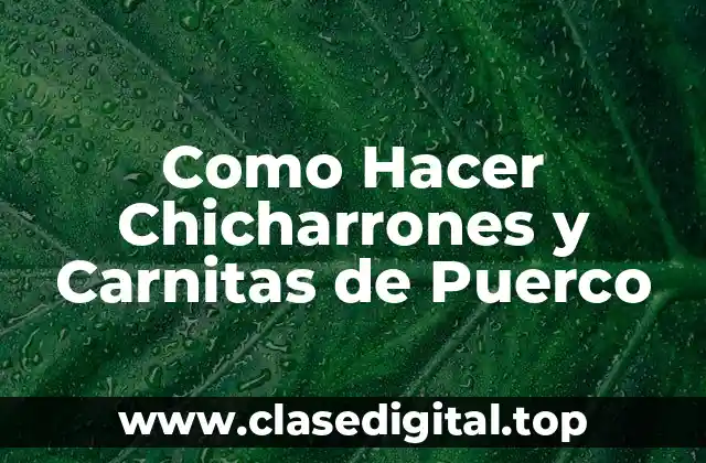 Como Hacer Chicharrones y Carnitas de Puerco