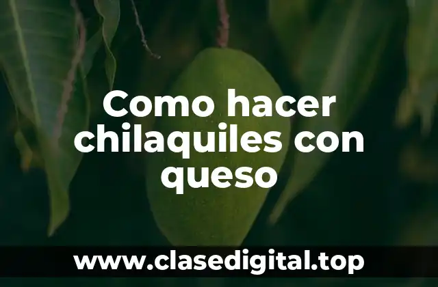 Como hacer chilaquiles con queso