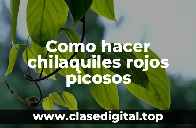 Como hacer chilaquiles rojos picosos