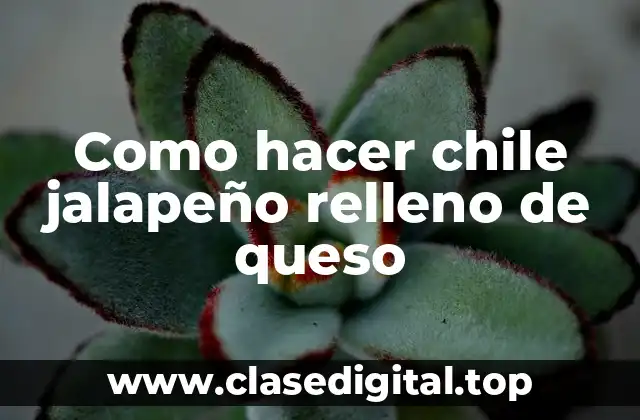Como hacer chile jalapeño relleno de queso
