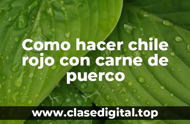 ¿Qué es el chile rojo con carne de puerco y para qué sirve?
