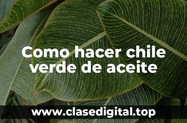 Como hacer chile verde de aceite