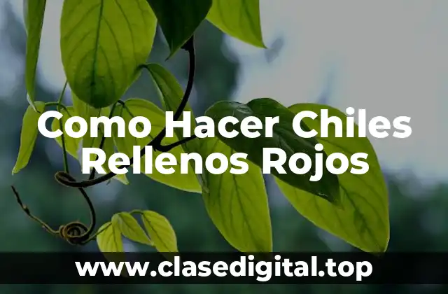 Como Hacer Chiles Rellenos Rojos