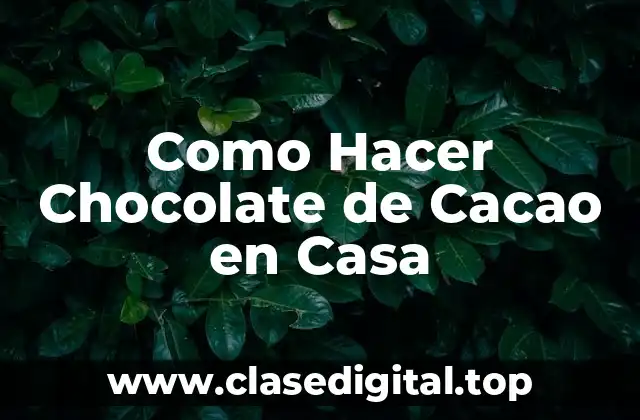 ¿Qué es el Chocolate de Cacao y Para Qué Sirve?