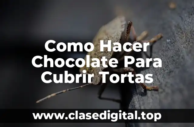 Como Hacer Chocolate Para Cubrir Tortas