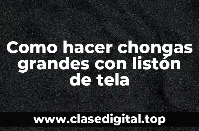 Como hacer chongas grandes con listón de tela