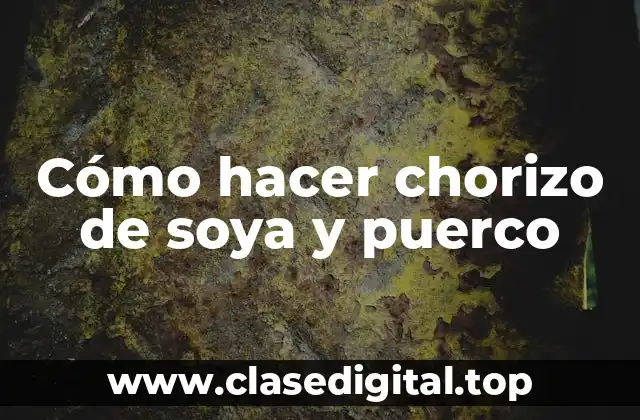 Cómo hacer chorizo de soya y puerco