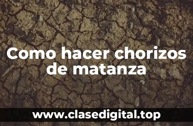 Como hacer chorizos de matanza