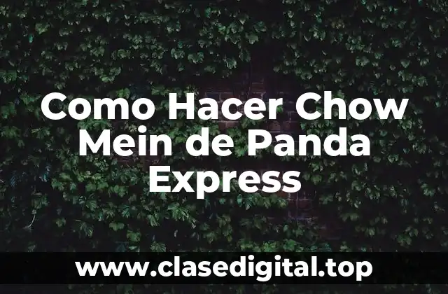 ¿Qué es Chow Mein de Panda Express y para qué Sirve?