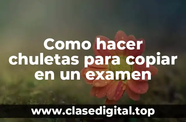 Como hacer chuletas para copiar en un examen