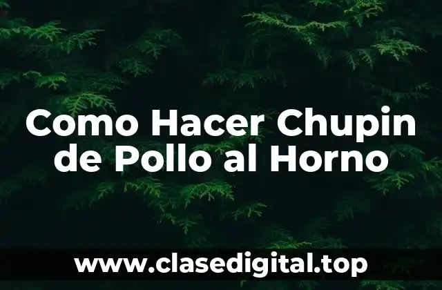 Como Hacer Chupin de Pollo al Horno