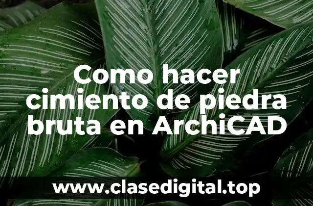 Como hacer cimiento de piedra bruta en ArchiCAD