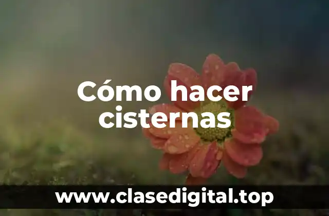 Cómo hacer cisternas
