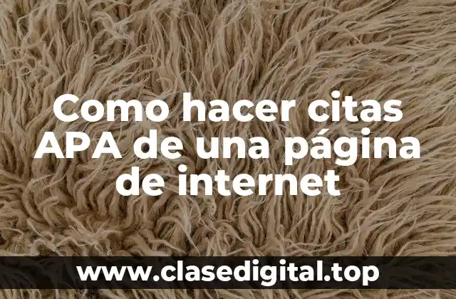 Como hacer citas APA de una página de internet
