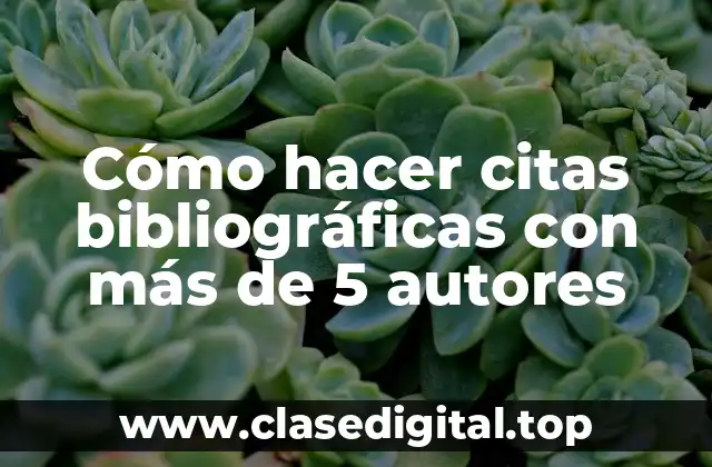 Cómo hacer citas bibliográficas con más de 5 autores