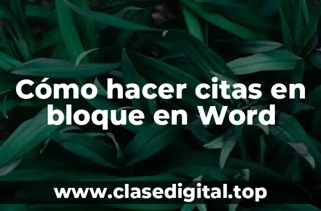 Cómo hacer citas en bloque en Word