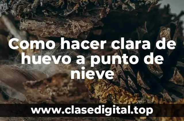 ¿Qué es la clara de huevo a punto de nieve?