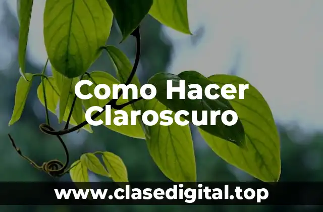 Qué es el Claroscuro y para Qué Sirve